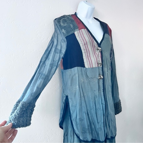 NEIL & DAVID Vintage Lagenlook Mixed Media Patchwork Top Maxi Skirt Set Size S/M - Picture 4 of 15